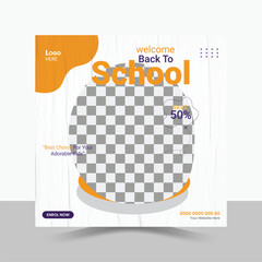 School Admission Social Media Post Design, Education Template.