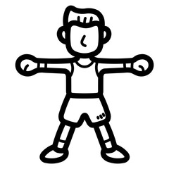 exercise line icon style