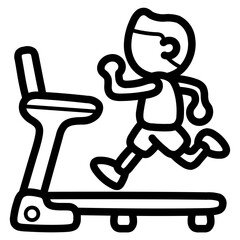 treadmill line icon style