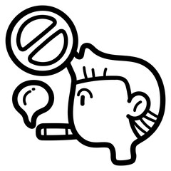 no smoking line icon style