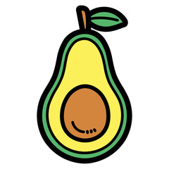Avocado filled outline icon style