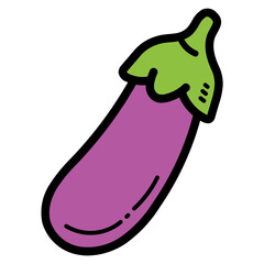 Eggplant filled outline icon style