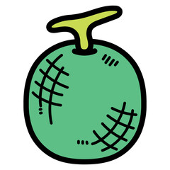 melon filled outline icon style