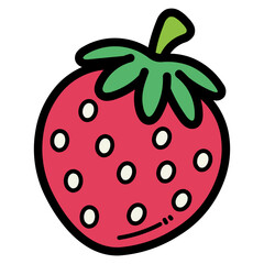 Strawberry filled outline icon style