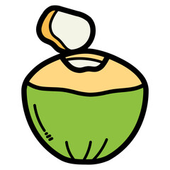 coconut filled outline icon style
