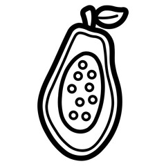Papaya line icon style
