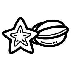 Star fruit line icon style