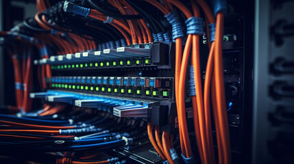 server room, cables, troubleshooting, IT, network, technology, data center, computer, servers, racks, infrastructure, connectivity, equipment, technician, problem-solving, network cables, patch panel,
