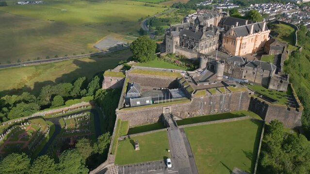 Aerial drone video of Stirling Castle