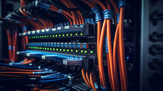 server room, cables, troubleshooting, IT, network, technology, data center, computer, servers, racks, infrastructure, connectivity, equipment, technician, problem-solving, network cables, patch panel,