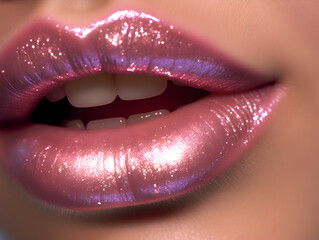 Obraz premium close up lips of woman