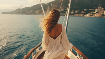 woman on the yacht