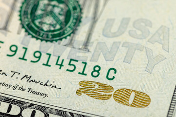 face value figures on American twenty dollar bills