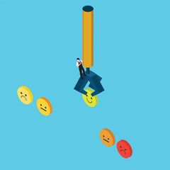 customer satisfaction rating feedback isometric 3d vector illustration concept for banner, website, illustration, landing page, flyer, etc