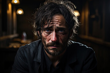 Obraz premium Portrait of a sad man