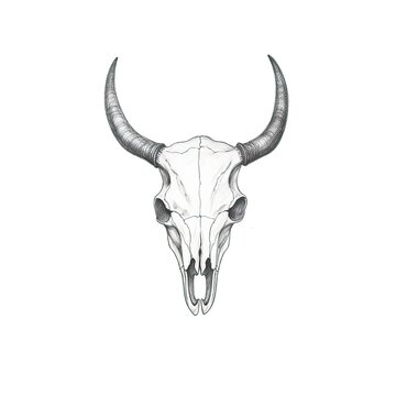 western skull cow horn ai generated