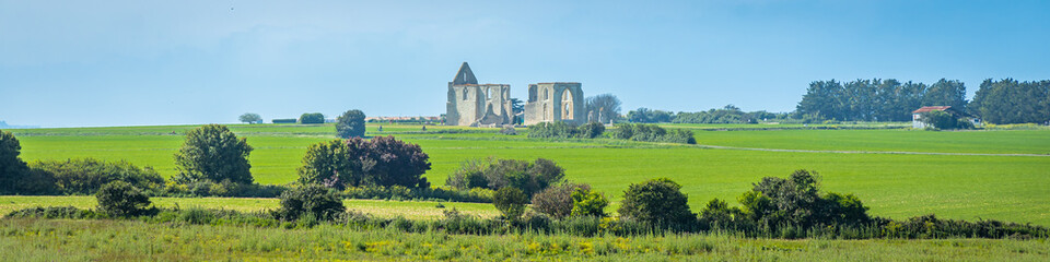 Fototapeta premium Scenic view of the Abbey of Notre-Dame-de-Ré in La Flotte, France