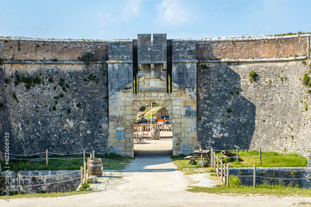 Wall mural Main entrance of the stronghold of Fort la Prée in La Flotte, France