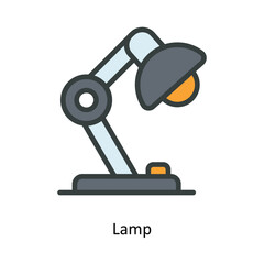 Lamp Vector  Fill outline Icon Design illustration. Kitchen and home  Symbol on White background EPS 10 File