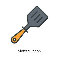 Slotted Spoon Vector  Fill outline Icon Design illustration. Kitchen and home  Symbol on White background EPS 10 File