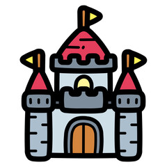 castle filled outline icon style