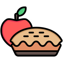 apple pie icon, are often used in design, websites, or applications, banner, flyer to convey specific concepts related to autumn seasons.