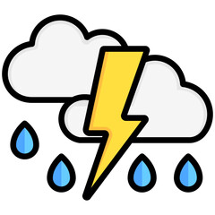 thunderstorm icon, are often used in design, websites, or applications, banner, flyer to convey specific concepts related to autumn seasons.