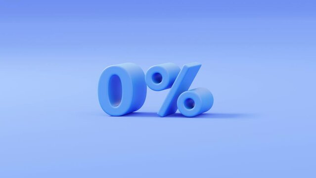 Zero percent installment or loan concept. 3d render