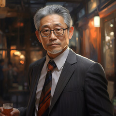 Fototapeta premium Asian businessman. Generative AI.