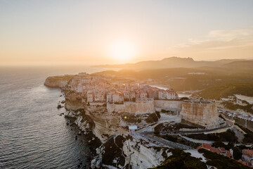 Sunset over Bonifacio, Corsica Island, France