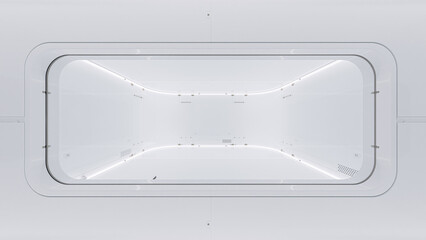 Scientific laboratory white room. can be used as background about education learn research lab or science industry background. Designed in minimal concept.3D Render.