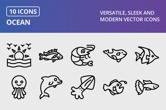  Vector Ocean Icon Set
