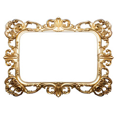 Baroque-style picture frame in golden color. Elegant and luxurious design 8