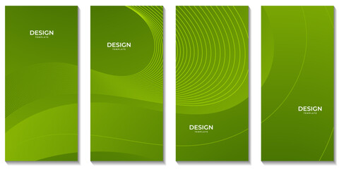 set of brochures. abstract green gradient wave background for business