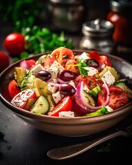 vegetable salad with feta cheese