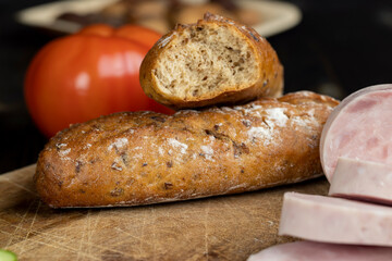 soft fresh bread with the addition of various grains and cereals