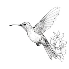 Fototapeta premium flying beautiful hummingbird ai generated