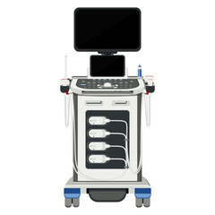 Medical equipment, scanning system ultrasonic general-purpose portable ultrasound system are used for general radiology purposes, including abdominal obstetric gynecologic examinations. Flat design