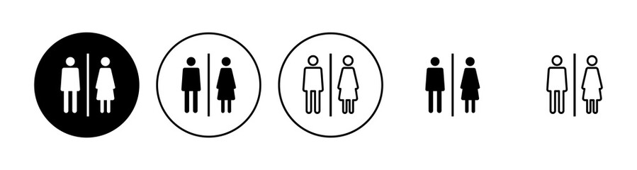 Toilet icon set. restrooms icon vector. bathroom sign. wc, lavatory