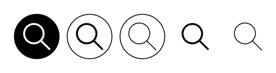 Search icon set. search magnifying glass icon