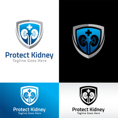 protect kidney logo design vector template