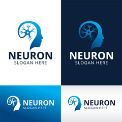 neuron logo design vector template
