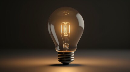 light bulb on black background