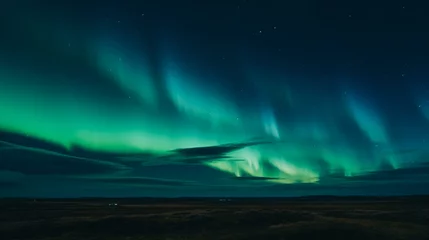 Abwaschbare Fototapete Nordlichter aurora borealis above the clouds
