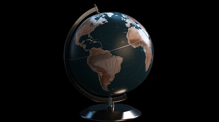 globe isolated on black
