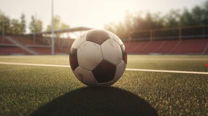 Fototapeta na wymiar soccer ball on the field