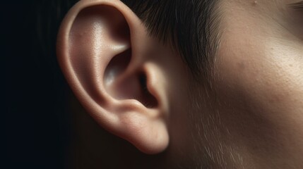 close up of a ear