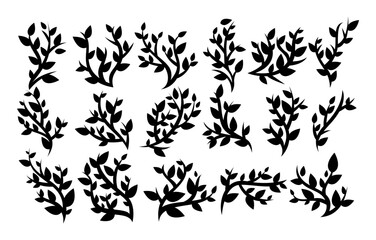 Silhouette of organic plant leaf logo vector
