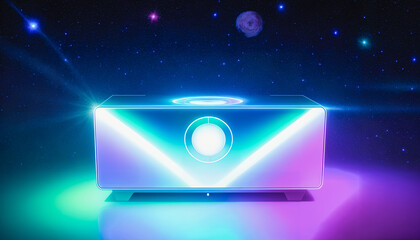 Fototapeta na wymiar Colorful Speakers amidst the celestial canvas. Generative AI.