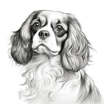 recommend clip art: puppy Cavalier King Charles Spaniel Dog ai generated